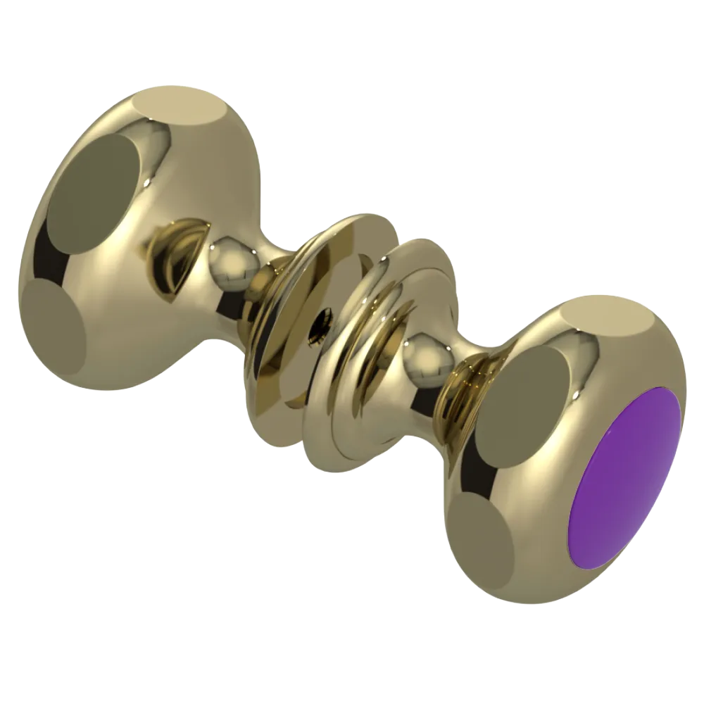 Rubinet Shower Door Knob (set) Natural Brass