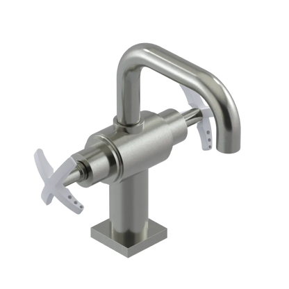 Rubinet Single Hole Dual Handle Lav. Set. with Genesis spout (less drain) Satin Nickel