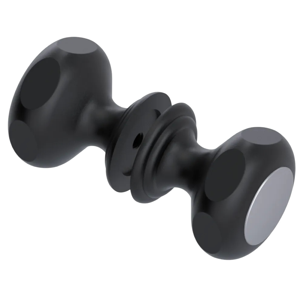 Rubinet Shower Door Knob (set) Matt Black