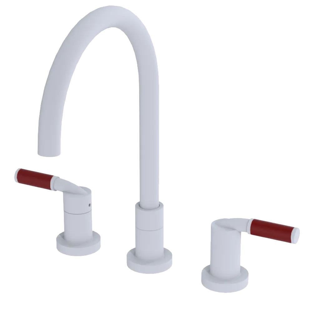 Rubinet Widespread Kitchen Set Matt White