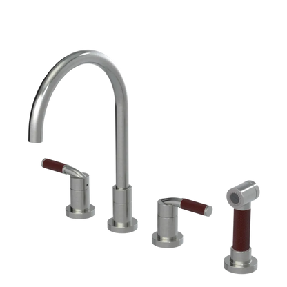 Rubinet Widespread Kitchen Set with Hand Spray Satin Nickel
