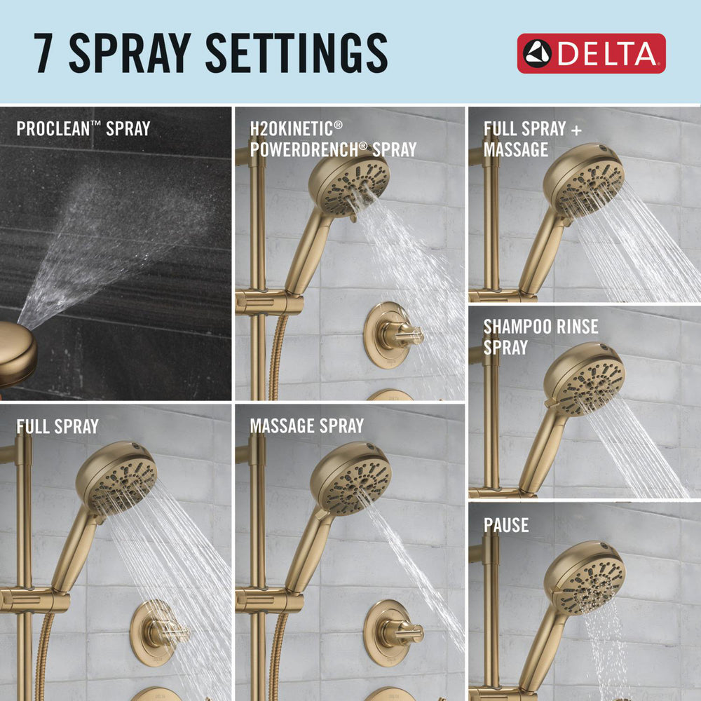 Delta 7-Setting Slide Bar Hand Shower with Cleaning