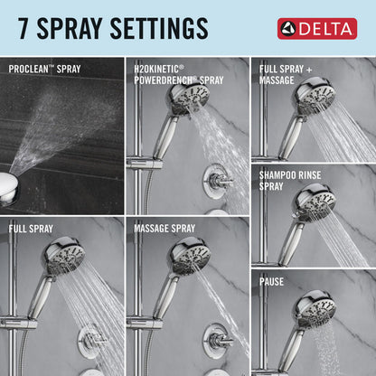 Delta 7-Setting Slide Bar Hand Shower with Cleaning