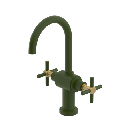 Rubinet Single Hole Dual Handle Lav. Set with LaSalle Spout (less drain) Green Envy
