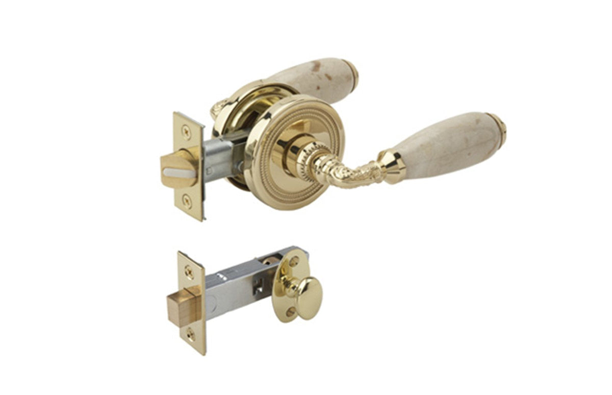 BEIGE MARBLE Door Lever w/ Privacy Bolt 5173