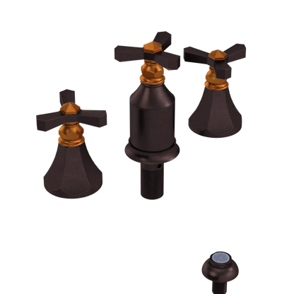 Rubinet Bidet Fitting with Spray, Diverter, and Vacum Breaker (Less Drain) Tuscan Brass