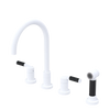 Rubinet Widespread Kitchen Set with Hand Spray Matt White