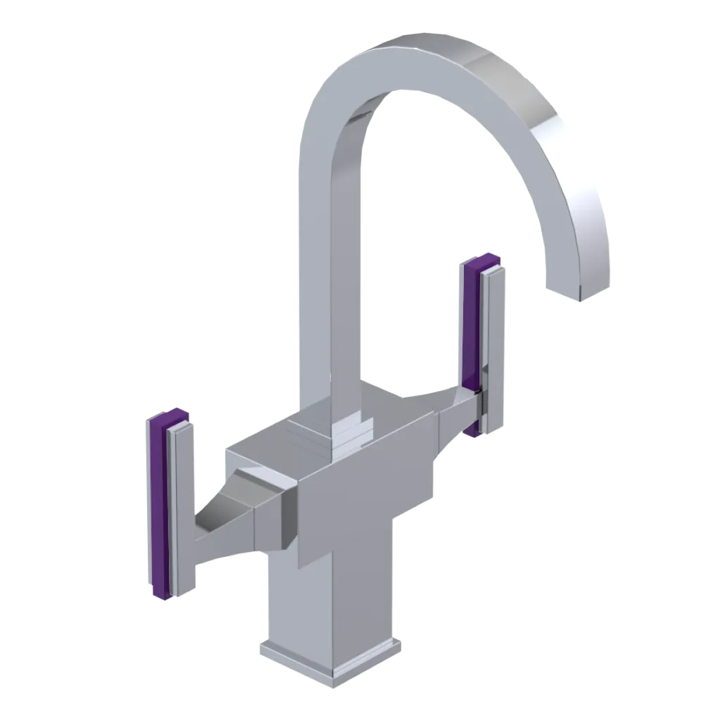 Rubinet Single Hole Dual Handle Lav. Set. (less drain) Chrome