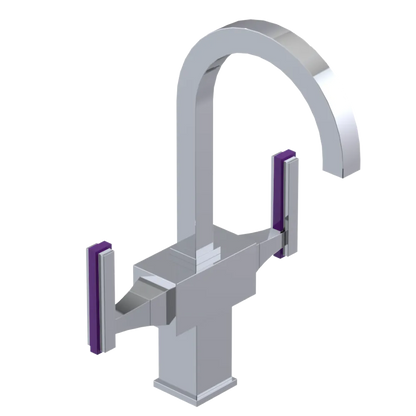 Rubinet Single Hole Dual Handle Lav. Set. (less drain) Chrome