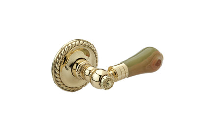 PAKISTAN GREEN ONYX Door Lever & Rose 5190