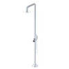 Rubinet Pressure Balance Outdoor Shower with Hand Held Shower & 10" Shower Head - 304 Stainless Steel White