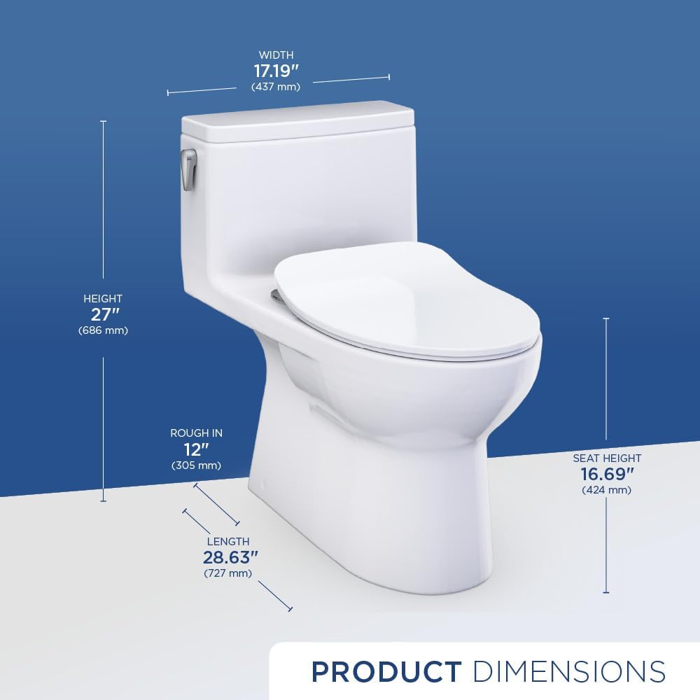 TOTO Redington One-Piece Toilet - 1.28 GPF - Universal Height - Seat and Trip-Lever Options