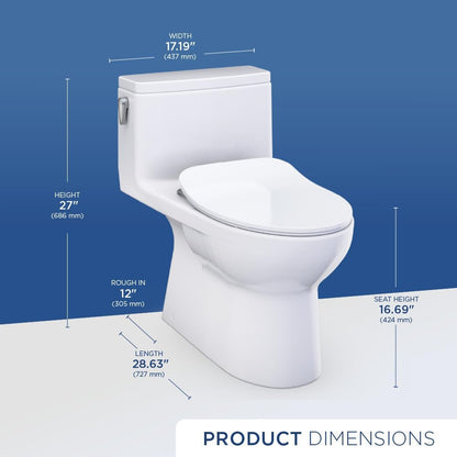 TOTO Redington One-Piece Toilet - 1.28 GPF - Universal Height - Seat and Trip-Lever Options