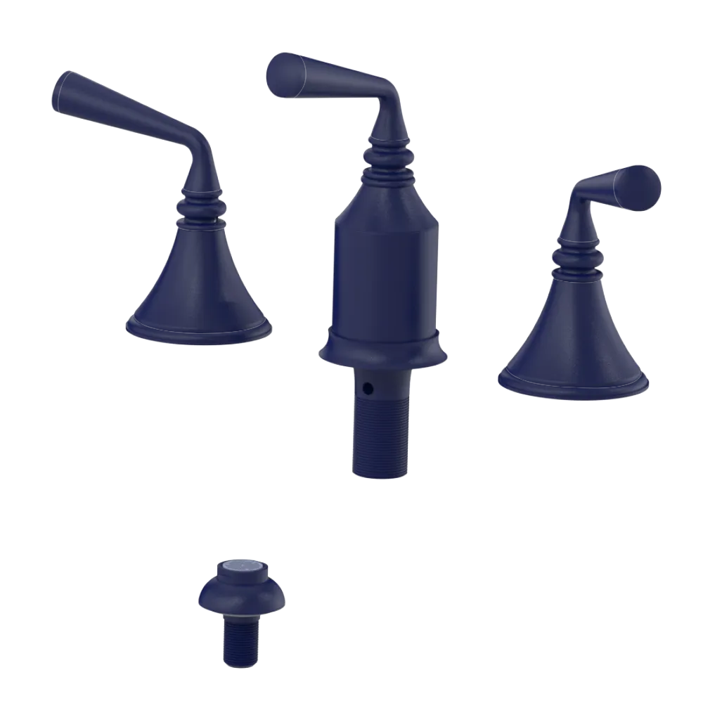 Rubinet Bidet Fitting with Spray, Diverter, and Vacum Breaker (Less Drain) Midnight Blue
