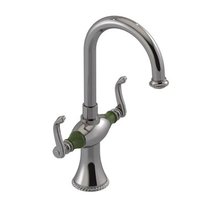 Rubinet Single Hole Dual Handle Lav. Set. (less drain) Polished Nickel