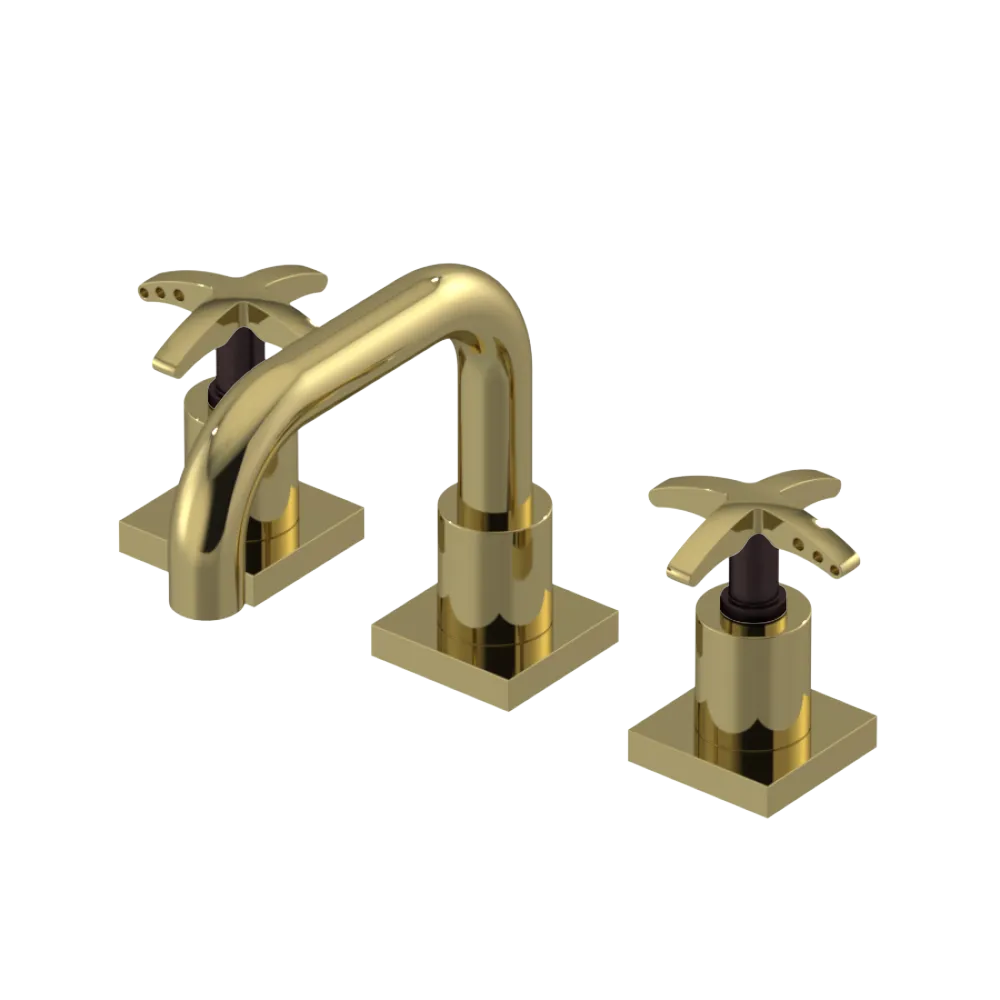 Rubinet Widespread Lav. Set. with Genesis spout (less drain) Natural Brass