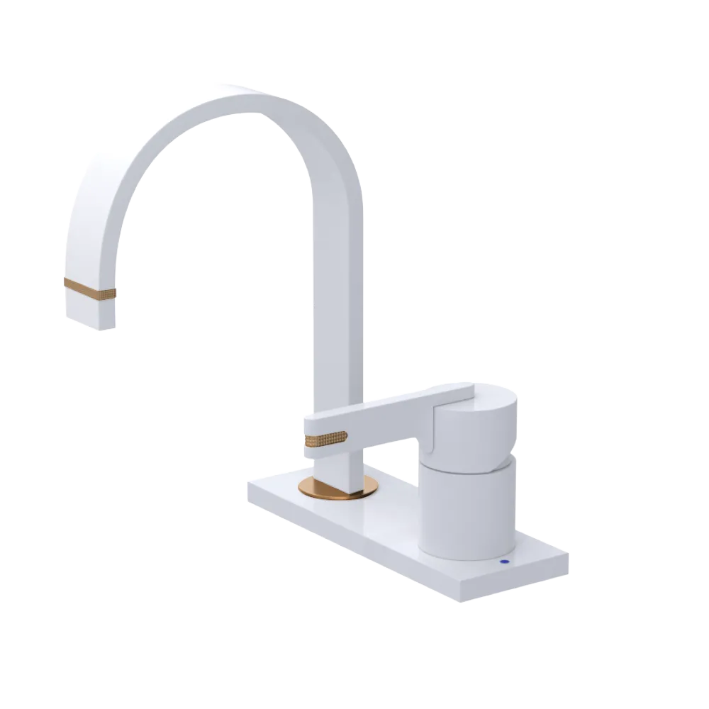 Rubinet 4" Centre Single Control Lav. Set (less drain) White