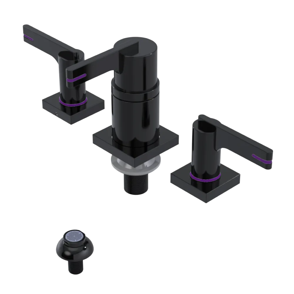 Rubinet Bidet Fitting with Spray, Diverter, and Vacum Breaker (Less Drain) Black