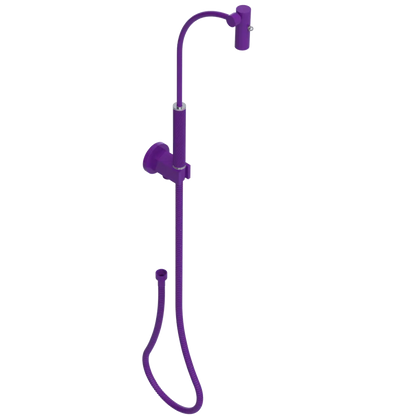 Rubinet Hand Held Shower Bidet with Extended Reach & Dual Function Spray Including Wall Bracket with Supply & Hose (Round) Purple Haze