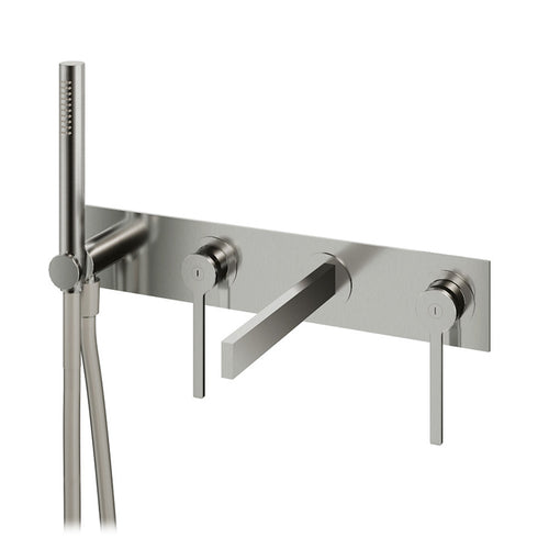 Aquabrass 4-piece wallmount tub filler with handshower