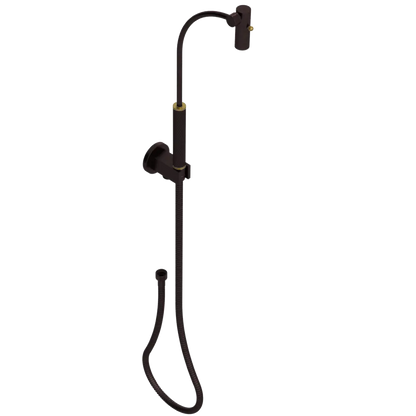 Rubinet Hand Held Shower Bidet with Extended Reach & Dual Function Spray Including Wall Bracket with Supply & Hose (Round) Oil Rubbed Bronze