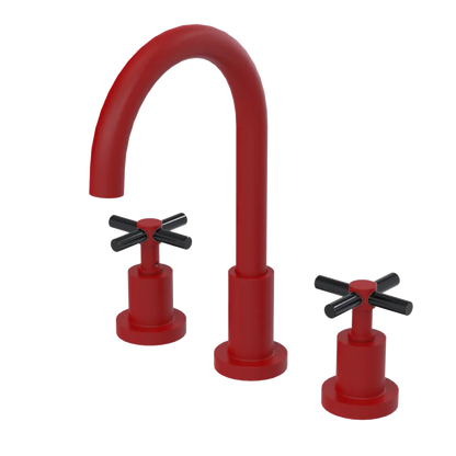 Rubinet Widespread Kitchen Set with LaSalle Spout Maroon
