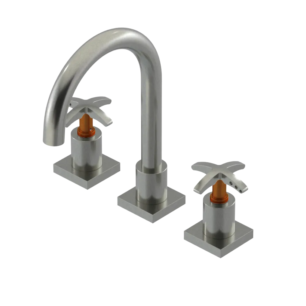 Rubinet Widespread Lav. Set. (less drain) Satin Nickel