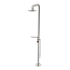 Rubinet Pressure Balance Outdoor Shower with Foot Rinse & 10" Shower Head (with shelf) - 304 Stainless Steel Polished Nickel
