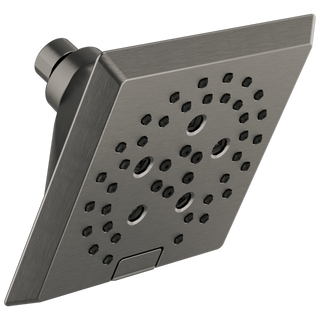 Delta Showering - H2Okinetic 5-Setting Angular Raincan In Lumicoat Rain Shower Head