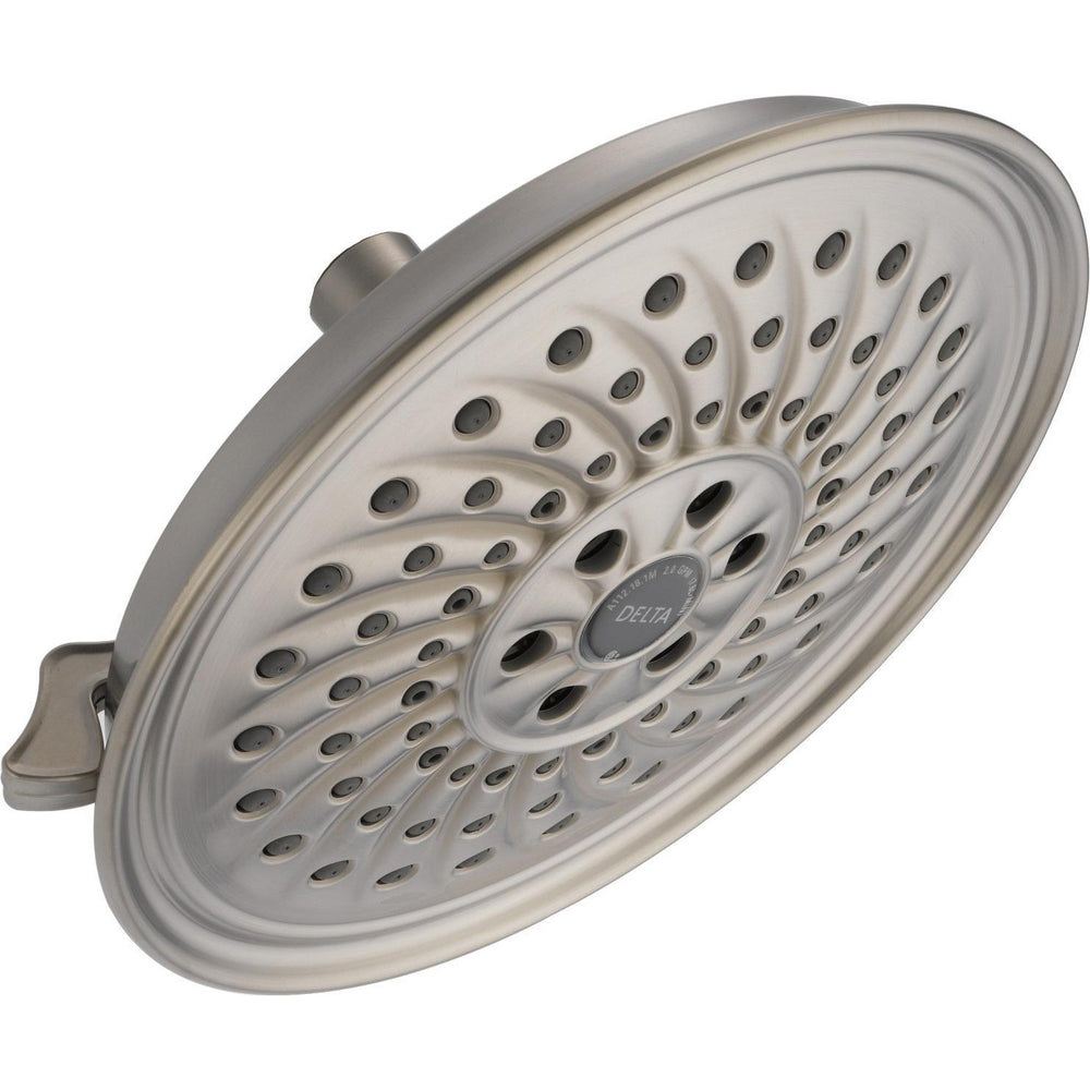 Universal Showering Delta: 3 Setting H2OKINETICS Traditional Raincan Shower Head - Stainless Steel