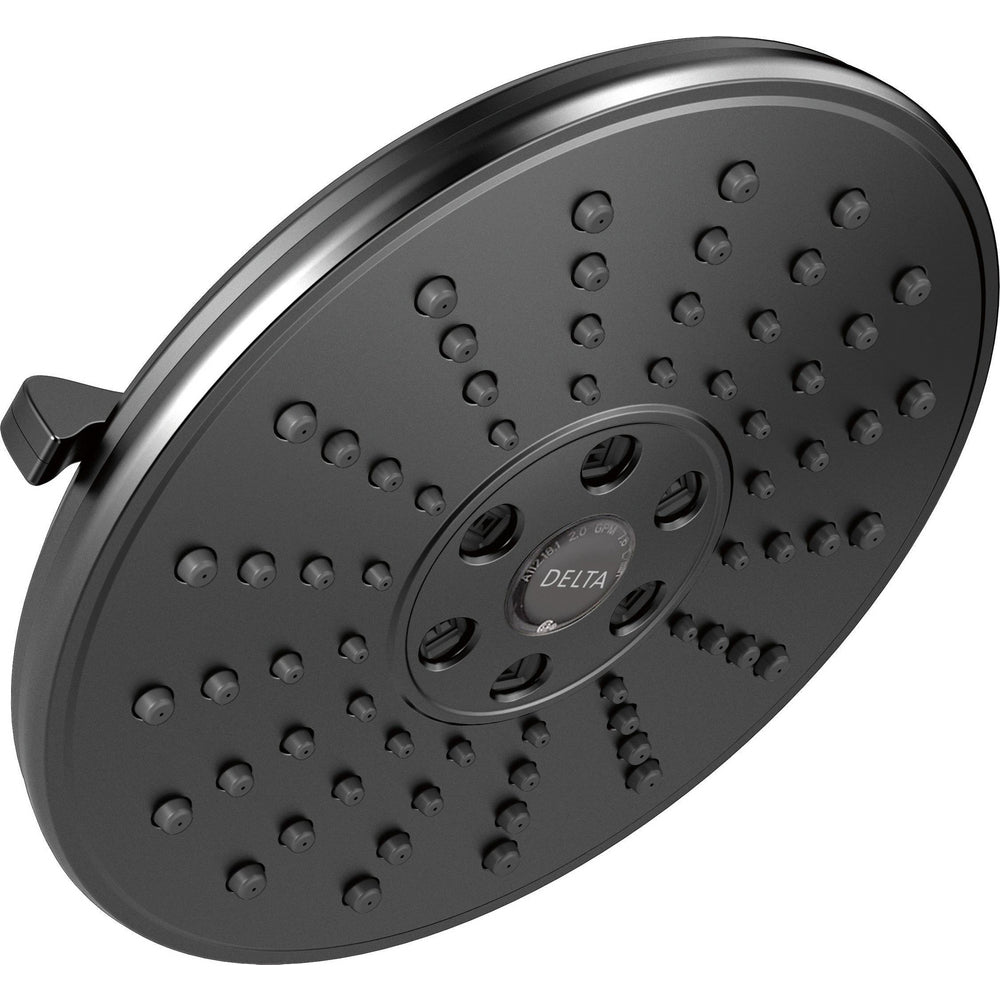 Universal Showering 3 Setting H2OKINETIC Transitional Raincan Shower Head - Matte Black