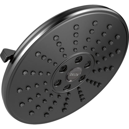 Universal Showering 3 Setting H2OKINETIC Transitional Raincan Shower Head - Matte Black