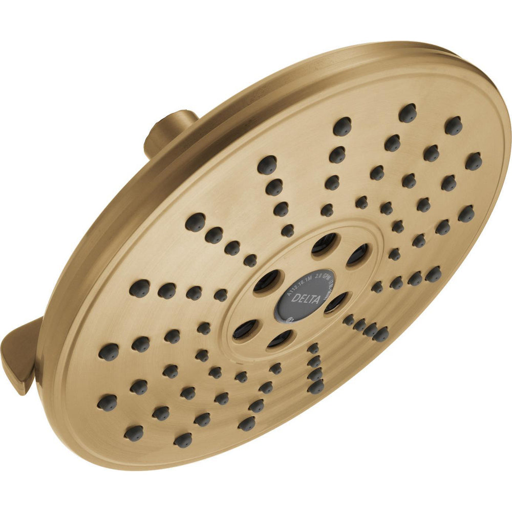 Universal Showering 3 Setting H2OKINETIC Transitional Raincan Shower Head - Lumicoat Champagne Bronze