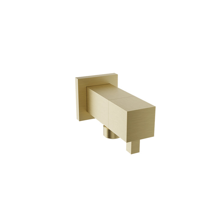 Baril Square wall-mounted 1/2" F supply elbow with integrated volume control