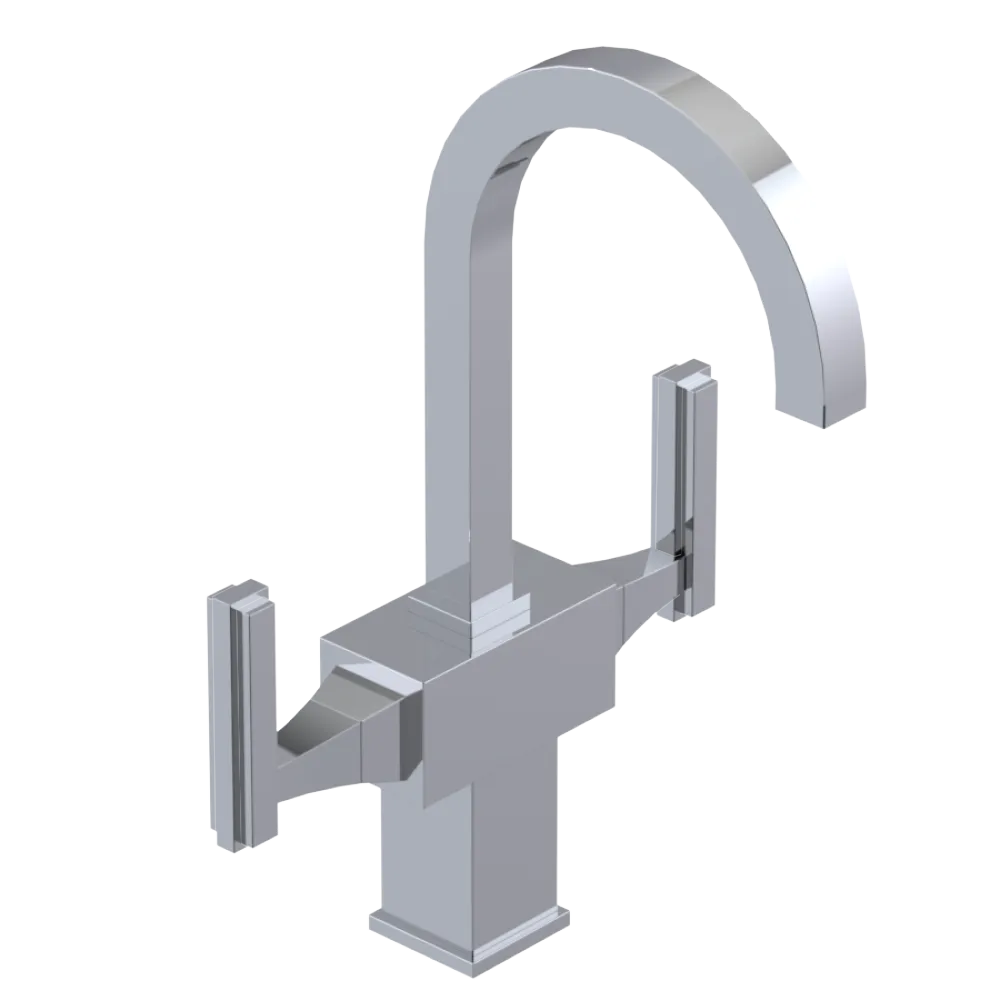 Rubinet Single Hole Dual Handle Lav. Set. (less drain) Chrome