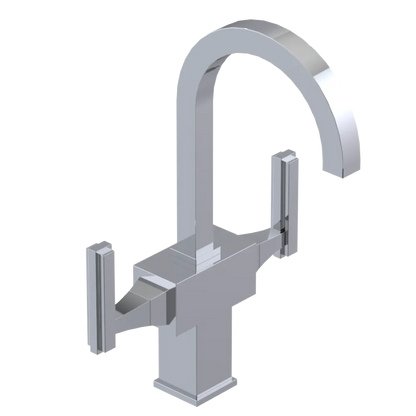 Rubinet Single Hole Dual Handle Lav. Set. (less drain) Chrome