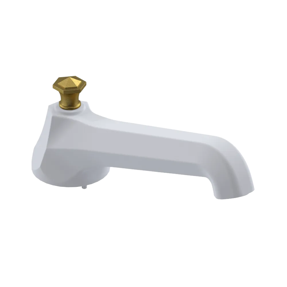 Rubinet Tub Filler Spout Deck Mount Matt White