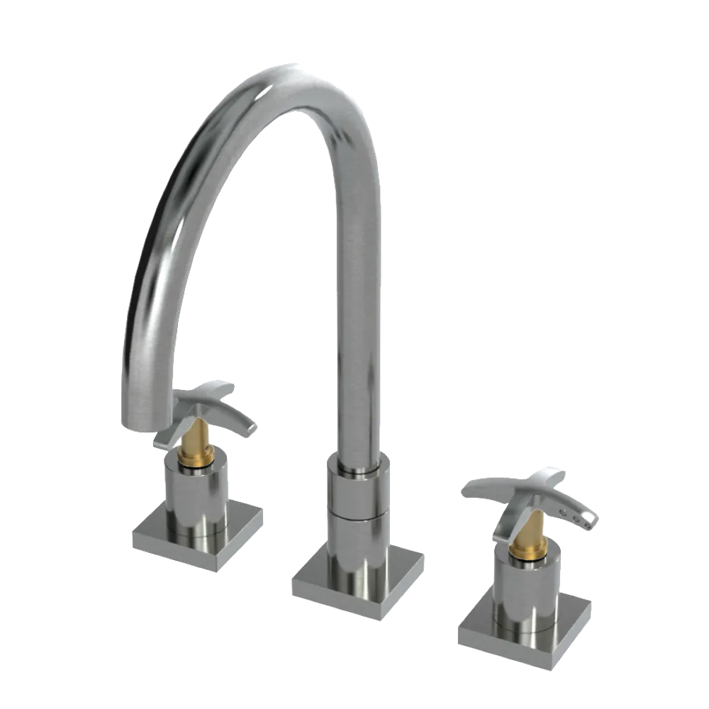Rubinet Widespread Kitchen Set Satin Nickel