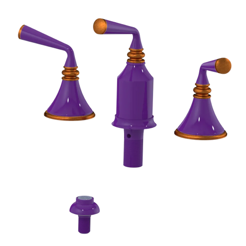 Rubinet Bidet Fitting with Spray, Diverter, and Vacum Breaker (Less Drain) Purple Haze