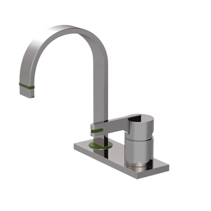 Rubinet 4" Centre Single Control Lav. Set (less drain) Polished Nickel