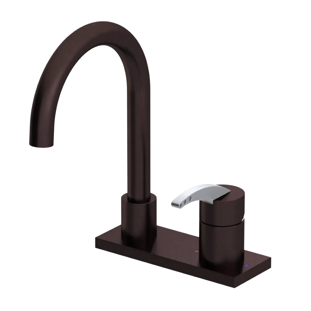 Rubinet 4" Centre Single Control Lav. Set. (less drain) Oil Rubbed Bronze