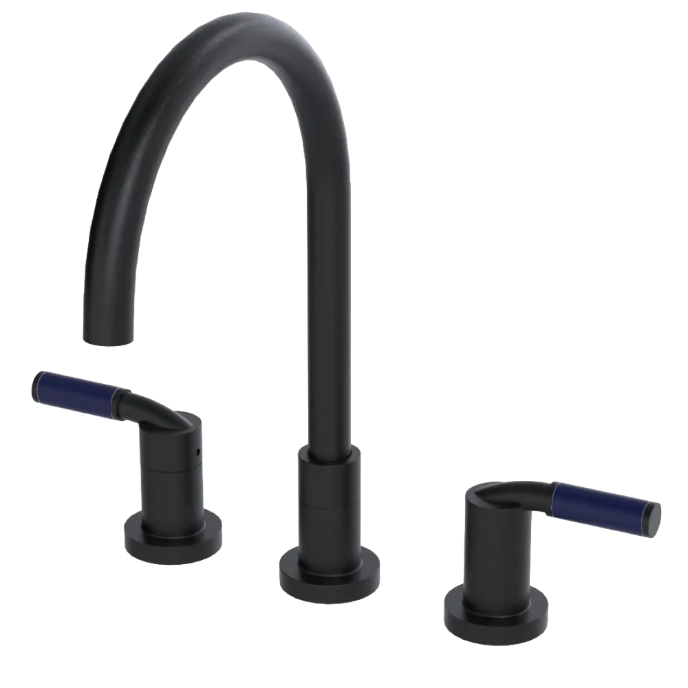 Rubinet Widespread Kitchen Set Matt Black