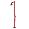 Rubinet Pressure Balance Outdoor Shower with Hand Held Shower & 10" Shower Head - 304 Stainless Steel Red
