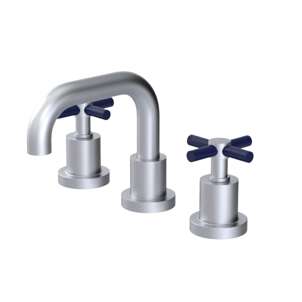 Rubinet Widespread Lav. Set. (less drain) Satin Chrome