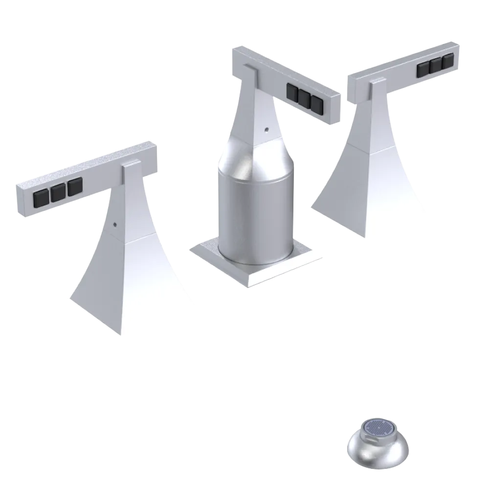 Rubinet Bidet Fitting with Spray, Diverter, and Vacum Breaker (Less Drain) Satin Chrome