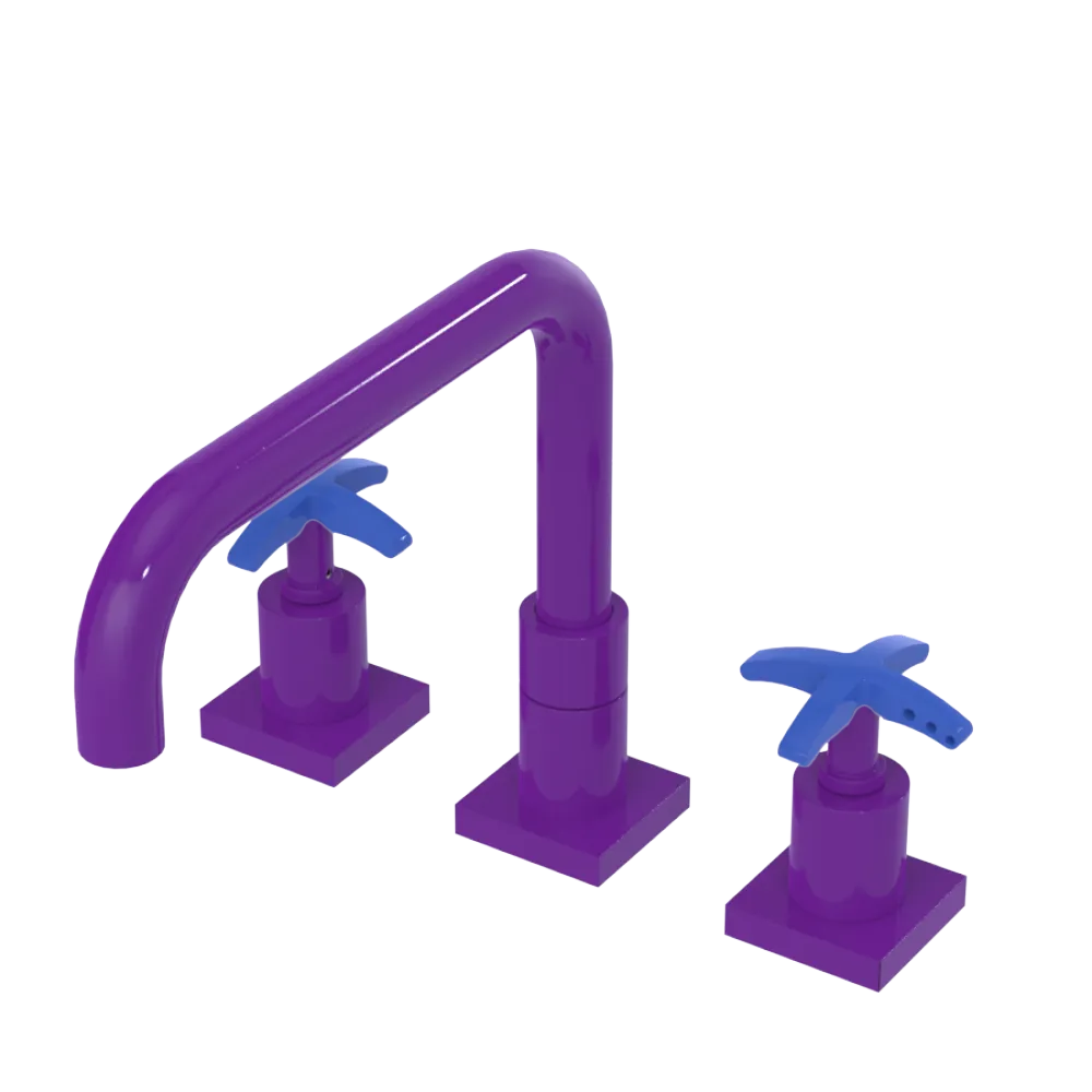 Rubinet Widespread Kitchen Set with Genesis Spout Purple Haze