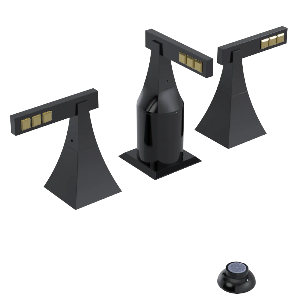 Rubinet Bidet Fitting with Spray, Diverter, and Vacum Breaker (Less Drain) Black