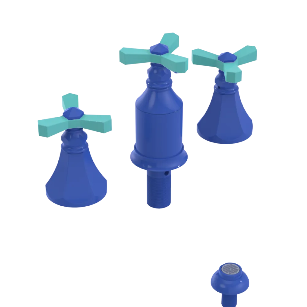 Rubinet Bidet Fitting with Spray, Diverter, and Vacum Breaker (Less Drain) Blu Jean