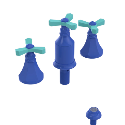 Rubinet Bidet Fitting with Spray, Diverter, and Vacum Breaker (Less Drain) Blu Jean