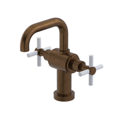 Rubinet Single Hole Dual Handle Lav. Set. (less drain) Tuscan Brass
